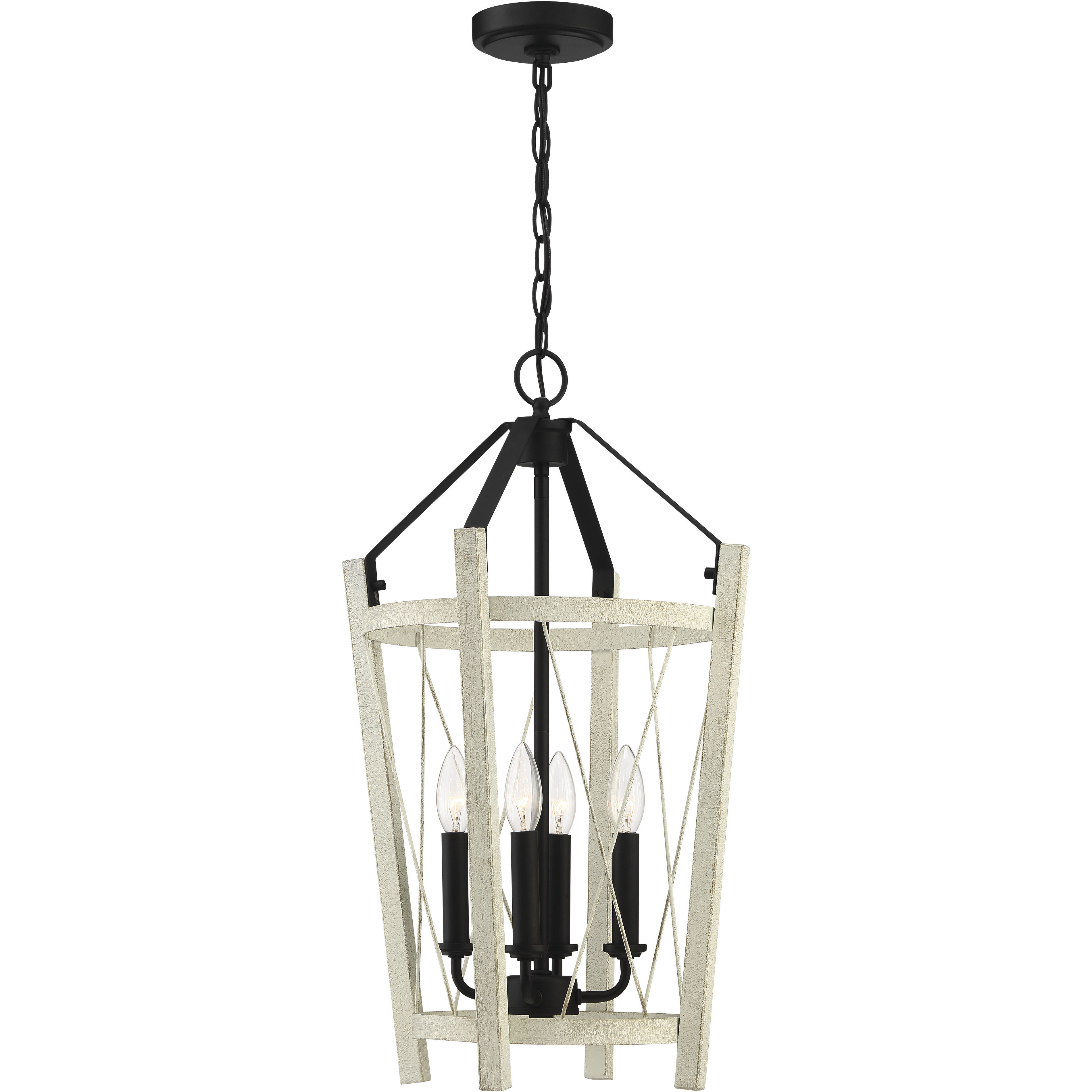 Suffolk 4 Light 14 inch Cottage White/Espresso Foyer Light Ceiling Light