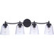 Tyler 4 Light 31 inch Flat Black Vanity Light Wall Light