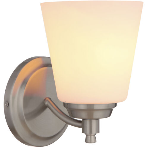 Neighborhood Tyler 1 Light 6 inch Brushed Polished Nickel Wall Sconce Wall Light in White Frost Glass, Neighborhood Collection