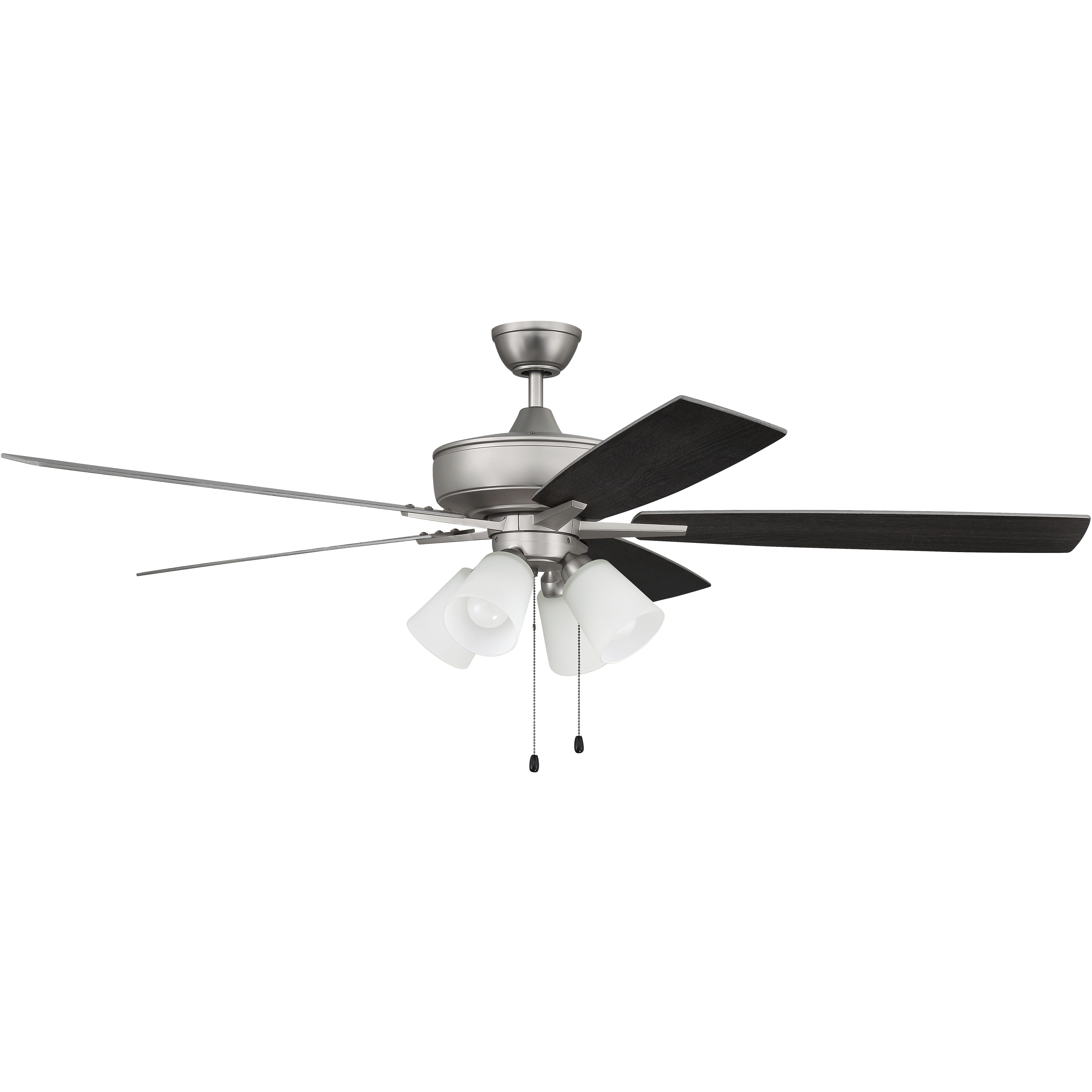 Super Pro 114 60 inch Brushed Satin Nickel with Brushed Nickel/Greywood Blades Contractor Ceiling Fan