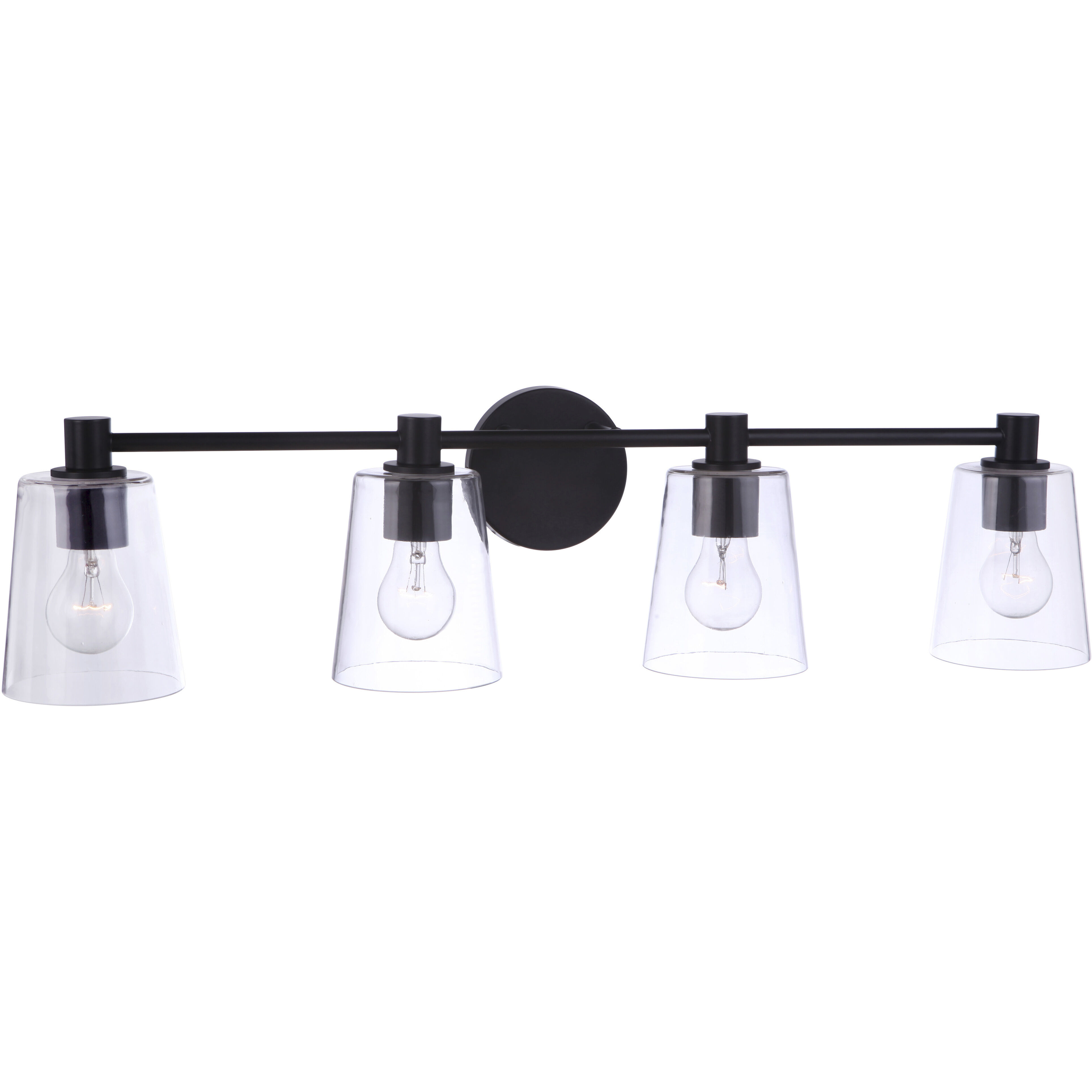 Emilio 4 Light 33 inch Flat Black Vanity Light Wall Light