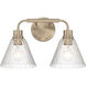 Pleated 2 Light 16.88 inch Premium Bronze Vanity Light Wall Light