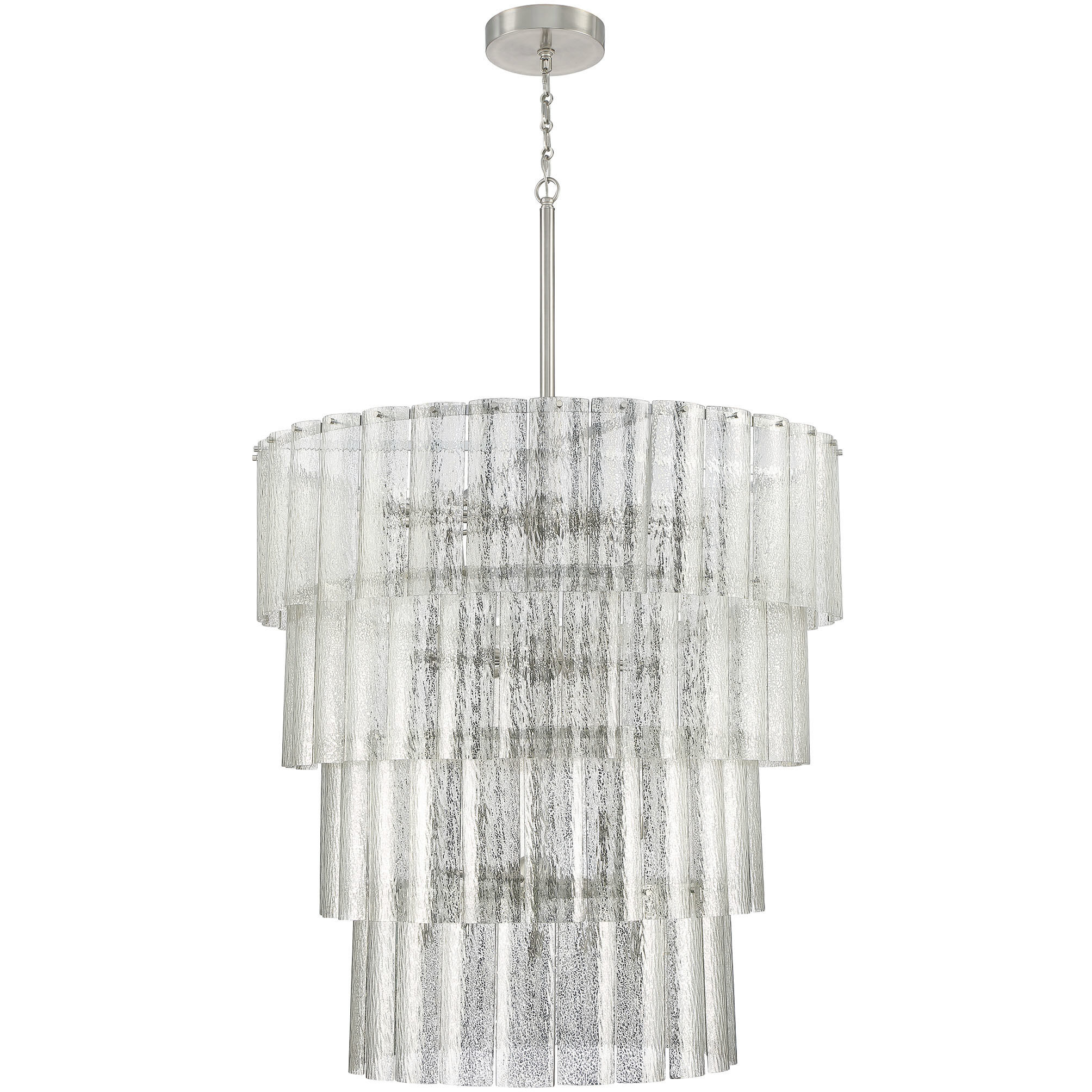 Museo 28 Light 48 inch Brushed Polished Nickel Chandelier Ceiling Light