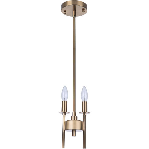 Larrson 2 Light 5.63 inch Satin Brass Mini Pendant Ceiling Light
