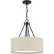Duke 3 Light 18.13 inch Flat Black Pendant Ceiling Light, Drum