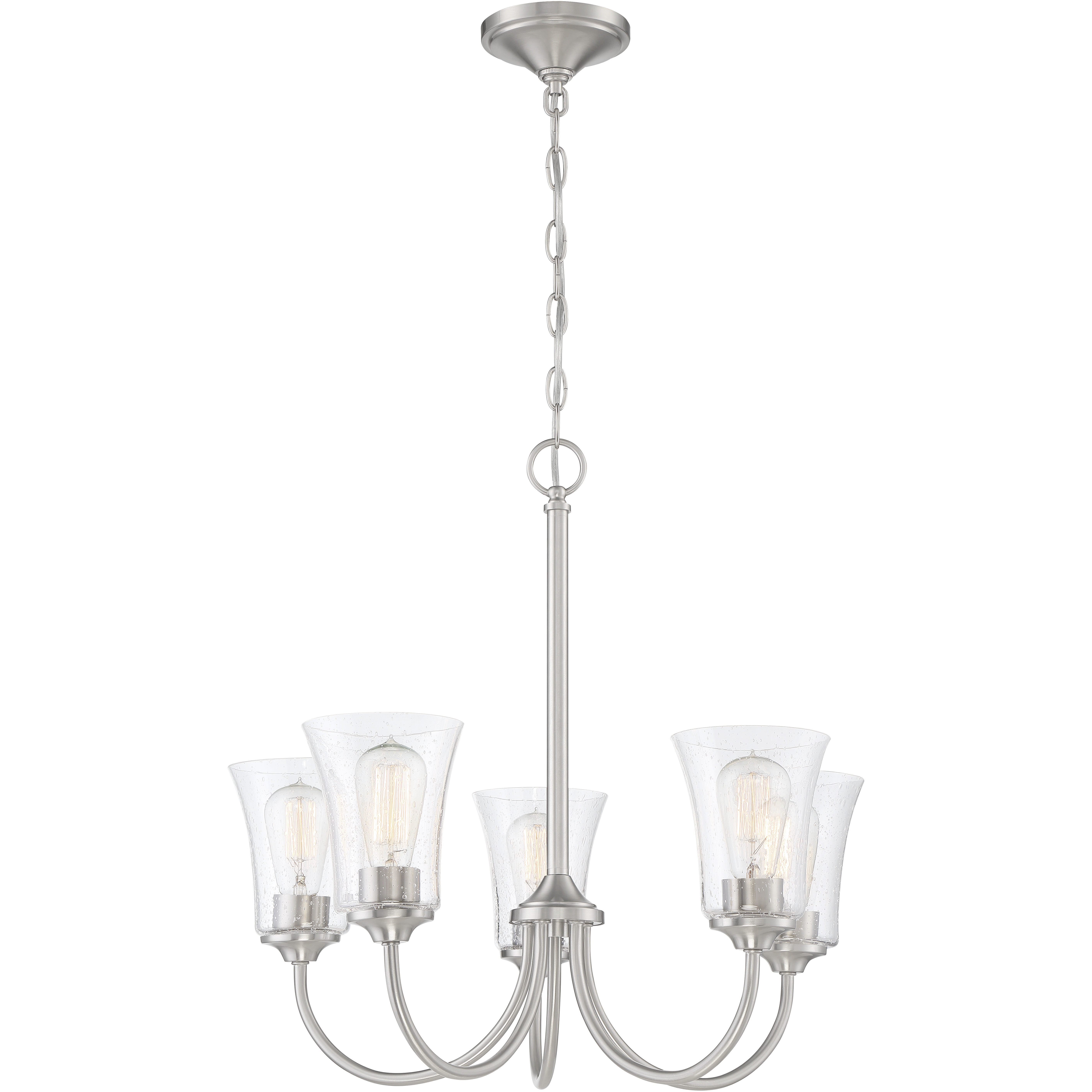 Neighborhood Gwyneth 5 Light 23 inch Brushed Polished Nickel Chandelier Ceiling Light in Clear Seeded, Neighborhood Collection