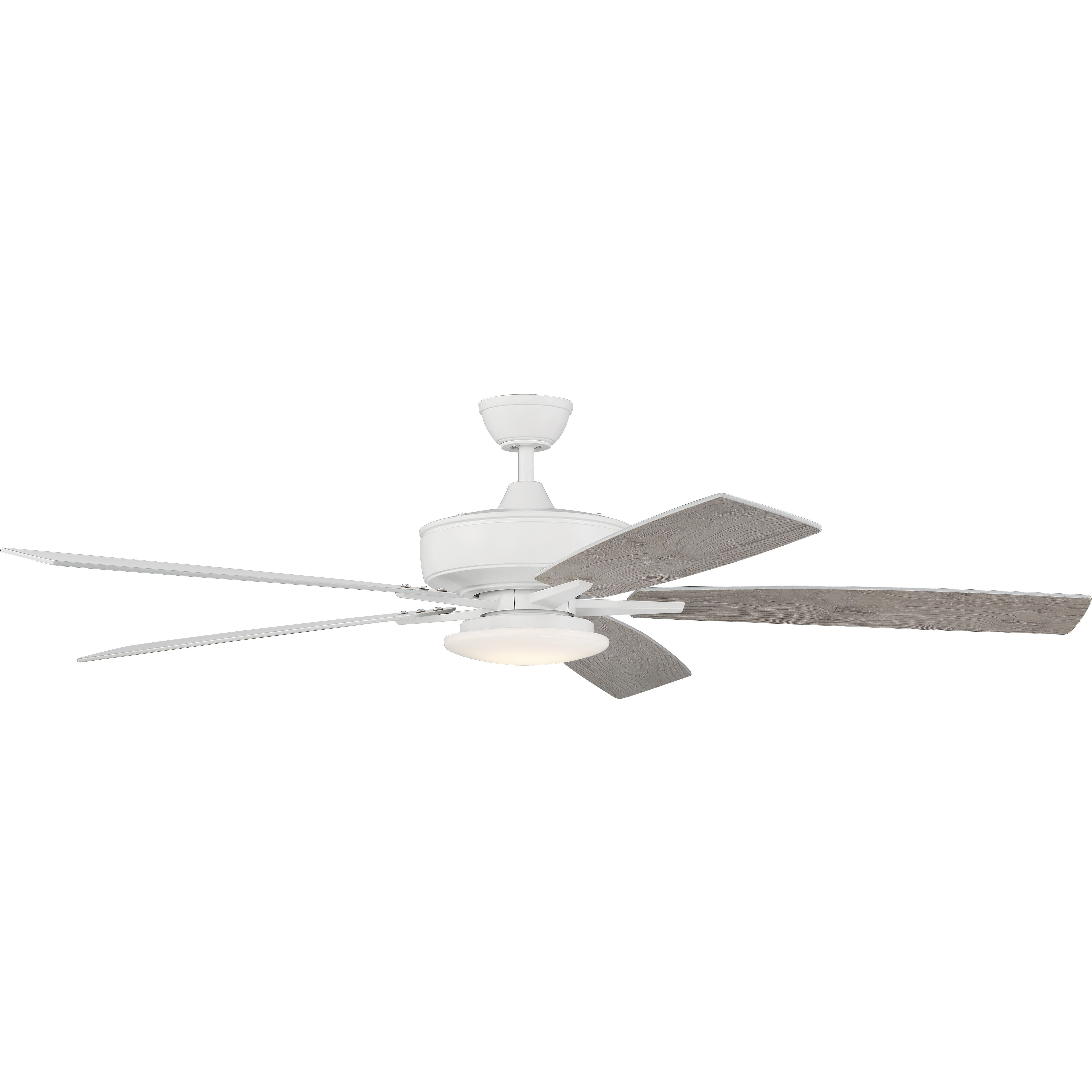 Super Pro 112 60 inch White with White/Washed Oak Blades Contractor Ceiling Fan, Slim