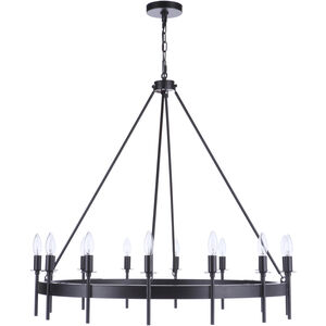 Larrson 14 Light 36 inch Flat Black Chandelier Ceiling Light