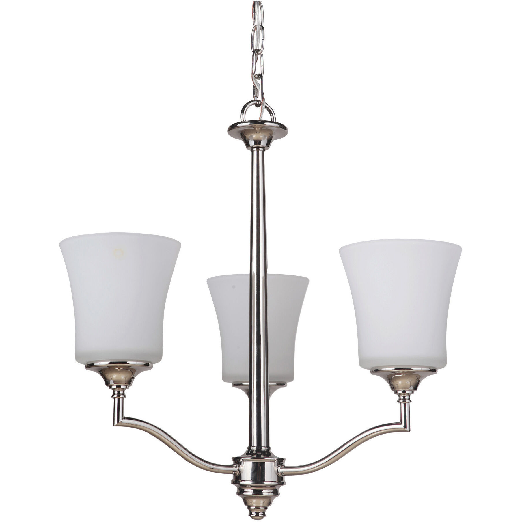 Helena 3 Light 20 inch Polished Nickel Chandelier Ceiling Light, Jeremiah