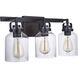 Foxwood 3 Light 21 inch Flat Black with Dark Teak Vanity Light Wall Light in Flat Black/Dark Teak