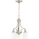 Grace 3 Light 17 inch Brushed Polished Nickel Down Chandelier Ceiling Light, Jeremiah