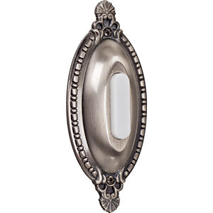 Oval Ornate Antique Pewter Push Button