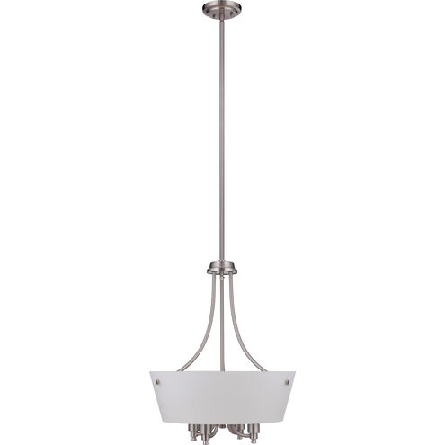 Neighborhood Tyler 4 Light 19 inch Brushed Polished Nickel Foyer Light Ceiling Light in White Frost Glass, Neighborhood Collection