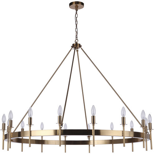 Larrson 16 Light 48 inch Satin Brass Chandelier Ceiling Light