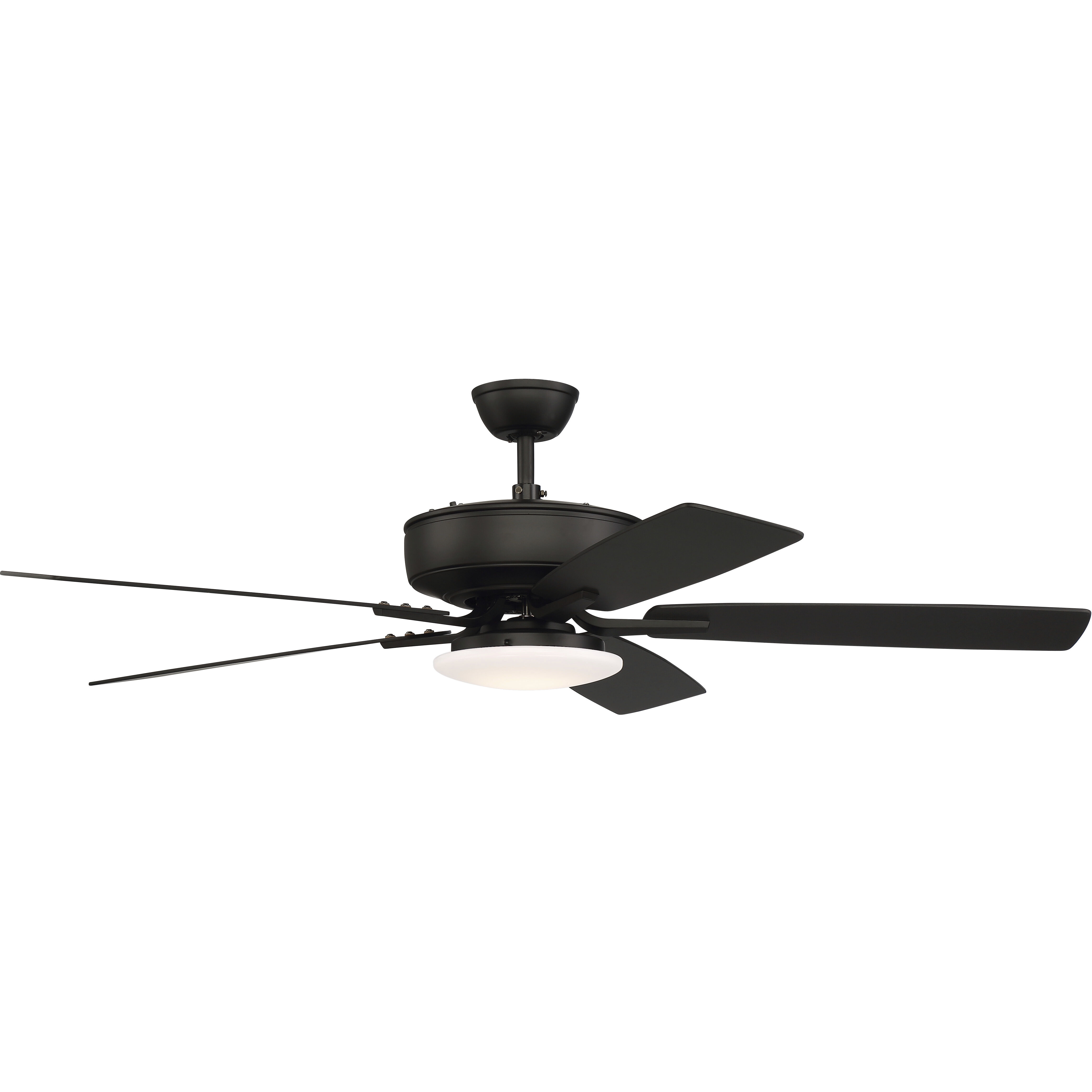 Pro Plus 112 52 inch Flat Black with Flat Black/Grey Wood Blades Contractor Ceiling Fan, Slim