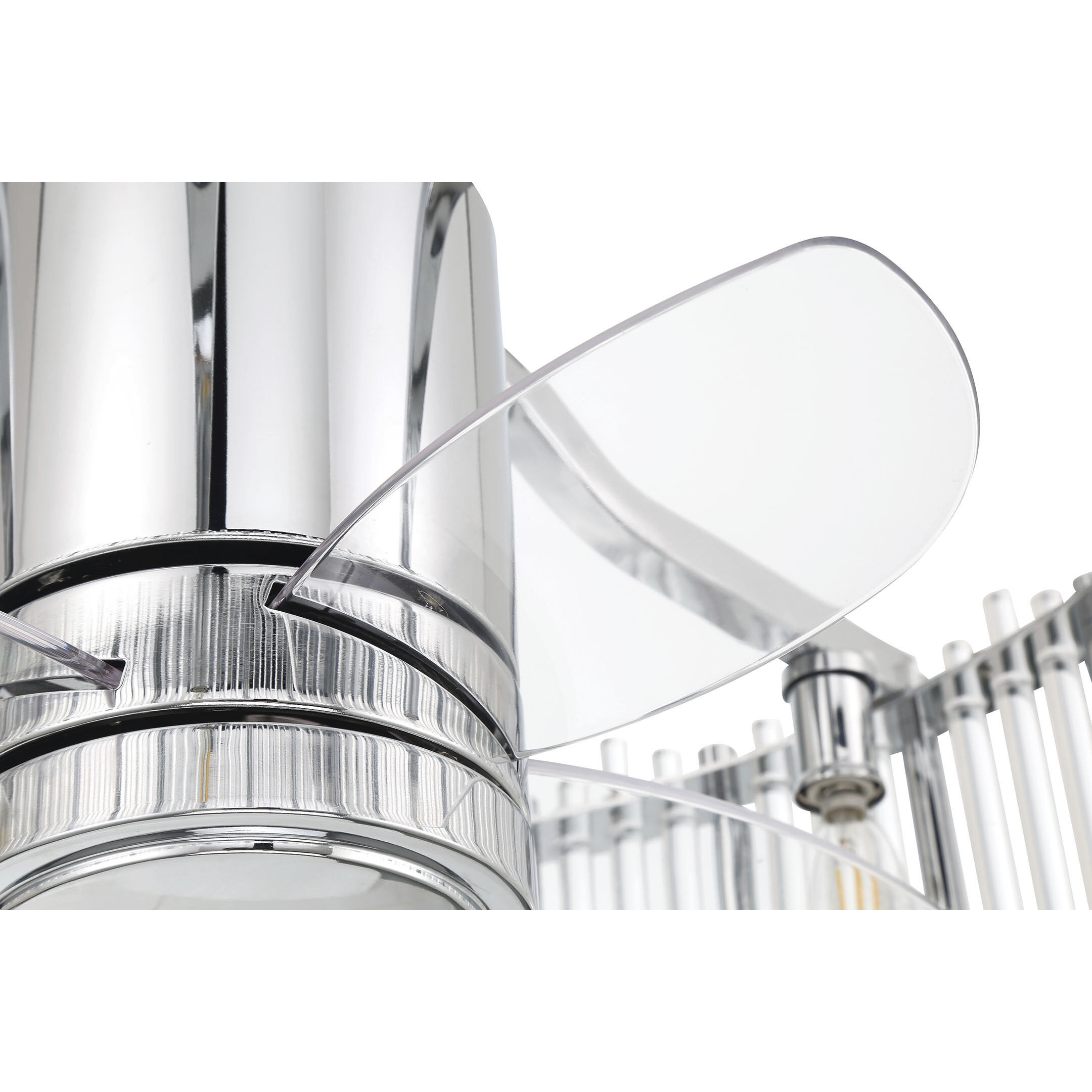 Reveal 24 inch Chrome with Clear Acrylic Blades Fandelier