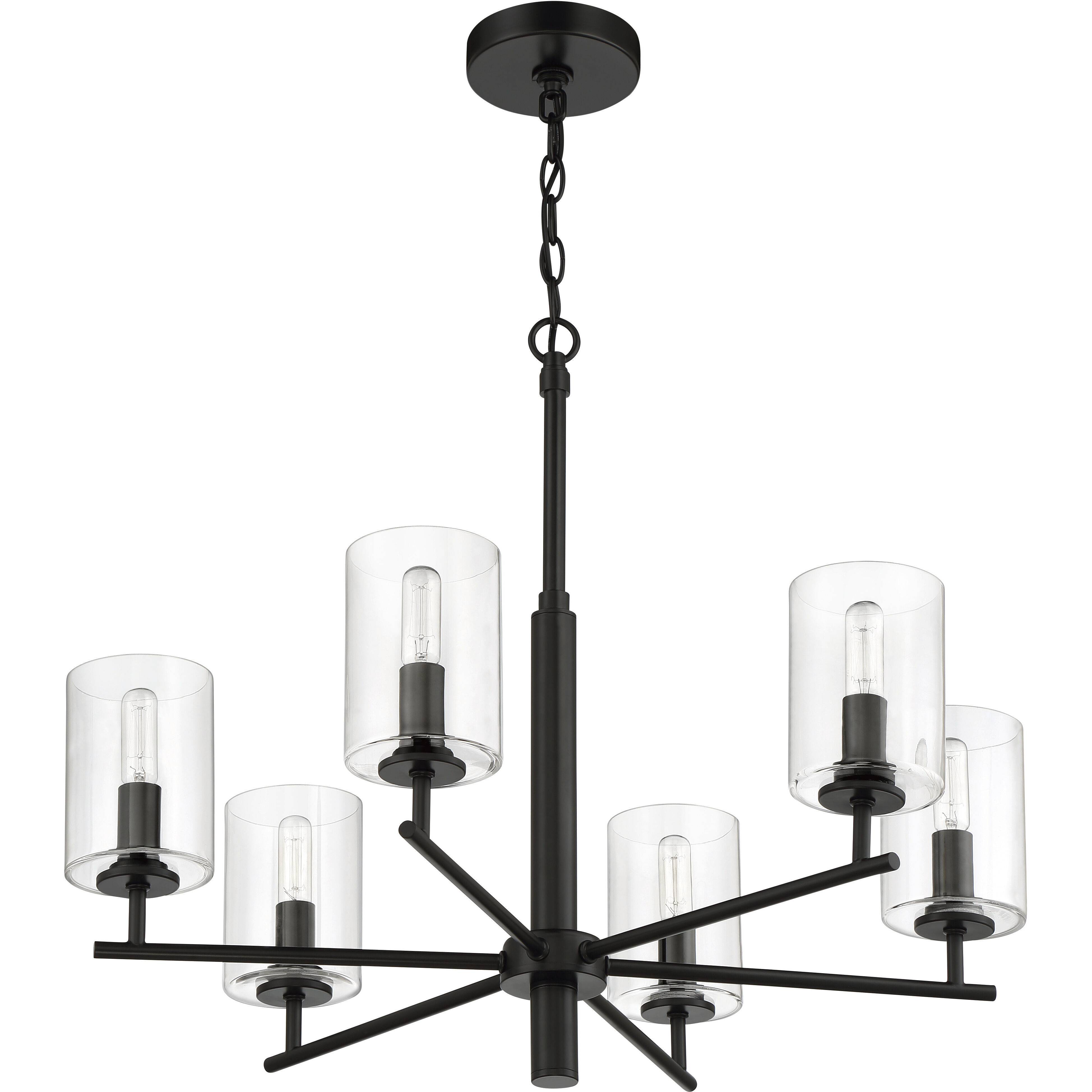 Hailie 6 Light 26 inch Flat Black Chandelier Ceiling Light