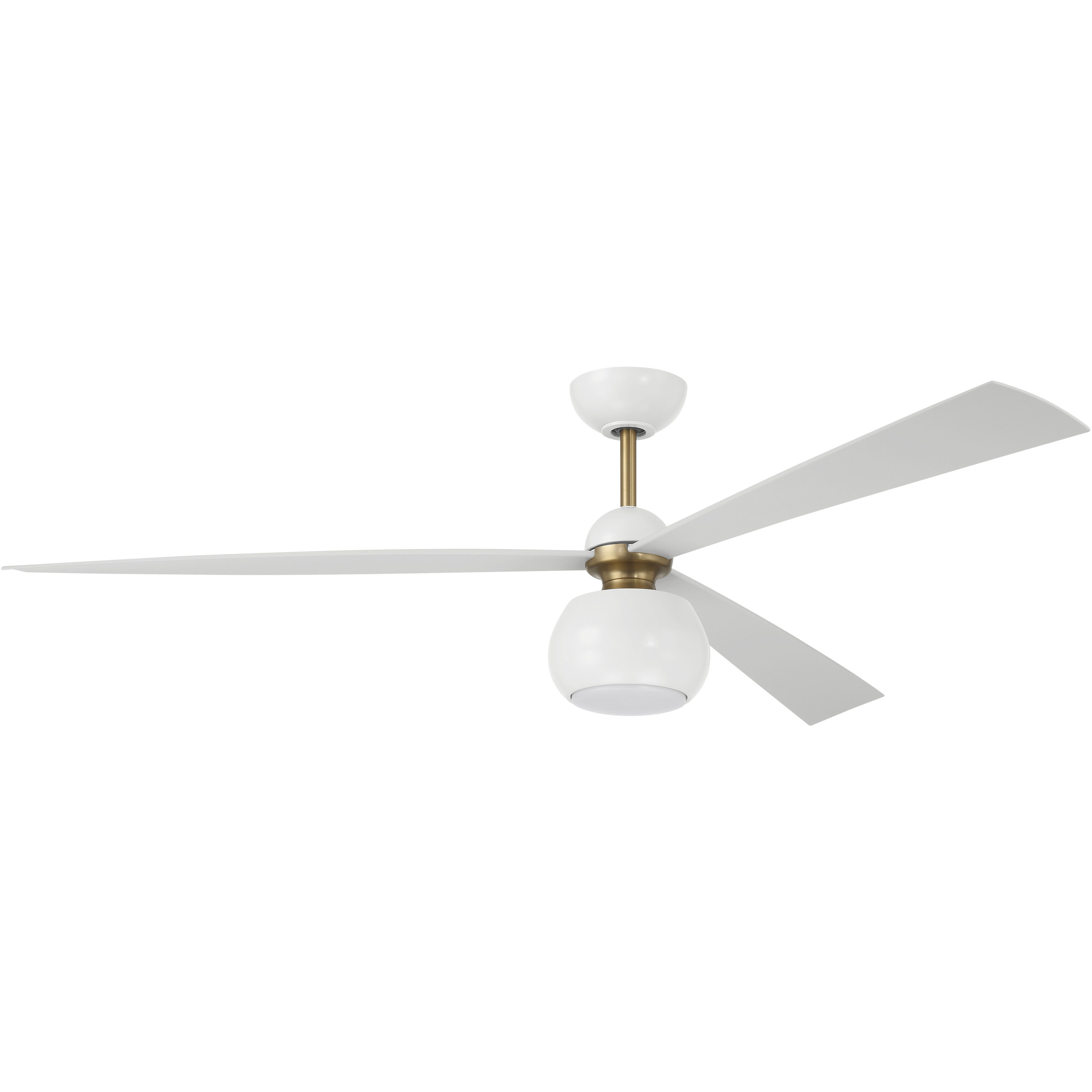 Otto 60 inch White/Satin Brass with White Blades Fan