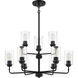 Stowe 9 Light 30 inch Flat Black Chandelier Ceiling Light