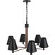 Blake 6 Light 30 inch Flat Black/Satin Brass Chandelier Ceiling Light
