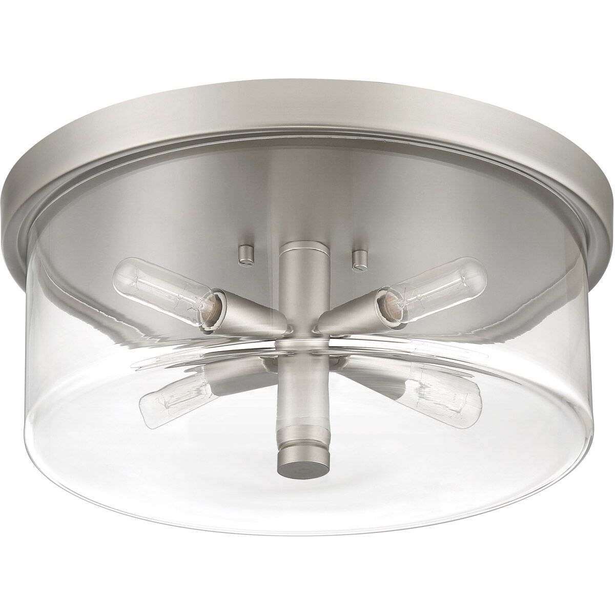 Hailie 4 Light 15 inch Satin Nickel Flushmount Ceiling Light