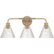 Pleated 3 Light 25 inch Premium Bronze Vanity Light Wall Light