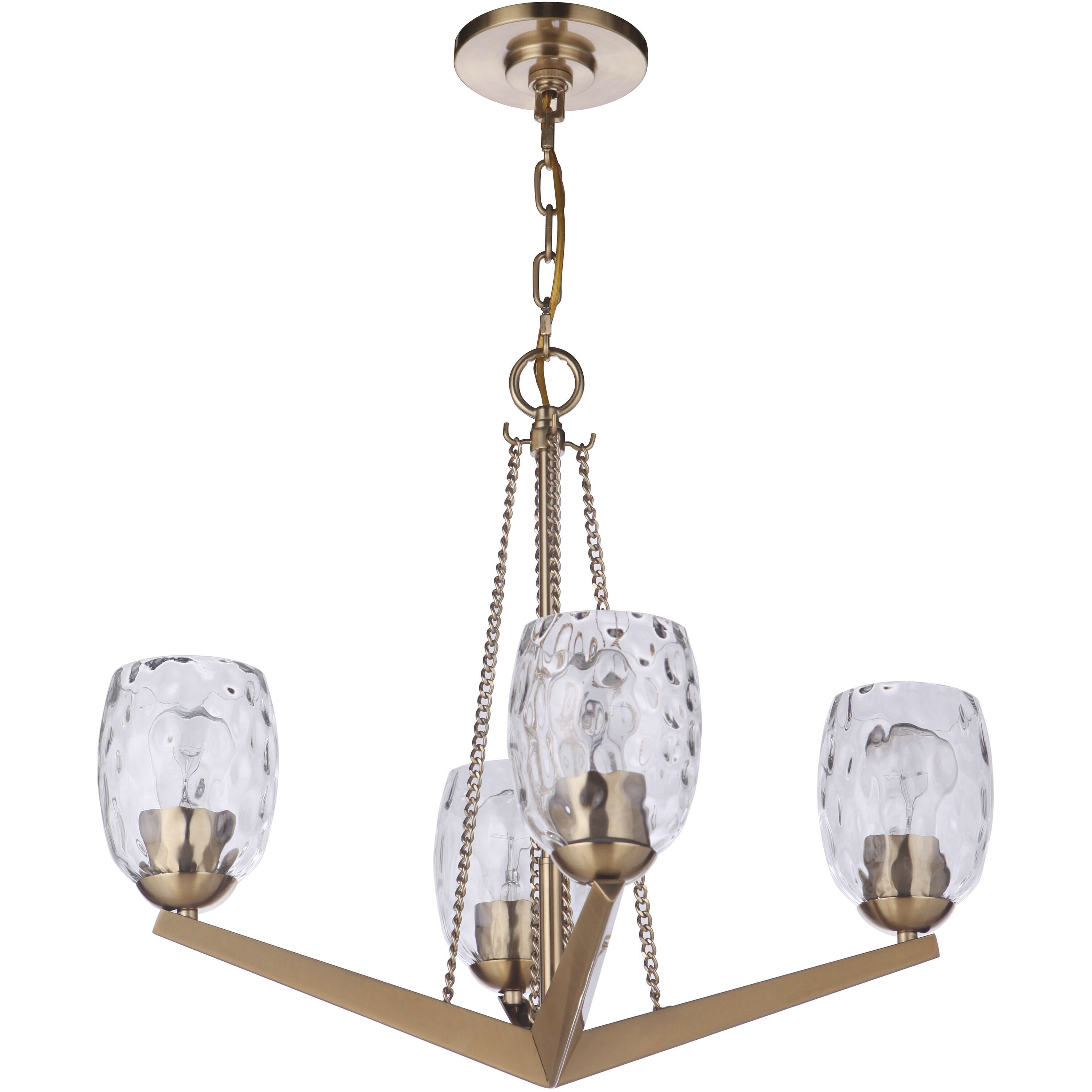 Guiding Star 4 Light 21.5 inch Satin Brass Chandelier Ceiling Light