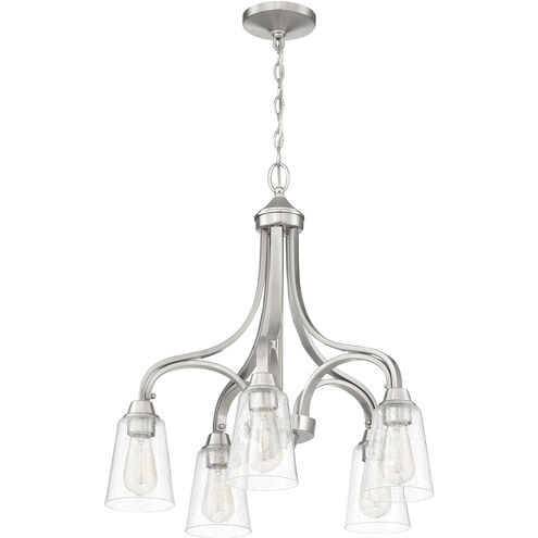 Neighborhood Grace 5 Light 24 inch Brushed Polished Nickel Down Chandelier Ceiling Light in Clear Seeded, Neighborhood Collection