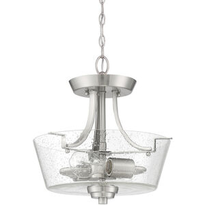 Neighborhood Grace 2 Light 13 inch Brushed Polished Nickel Convertible Semi Flush Ceiling Light in Clear Seeded, Neighborhood Collection