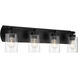 Hendrix 4 Light 30.75 inch Flat Black Vanity Light Wall Light