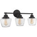 Neighborhood Essex 3 Light 28 inch Flat Black Vanity Light Wall Light, Neighborhood Collection
