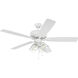 Pro Plus 104 52 inch White with White/Washed Oak Blades Contractor Ceiling Fan