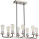 Neighborhood Randolph 8 Light 30 inch Flat Black/Brushed Polished Nickel Island Light Ceiling Light, Neighborhood Collection