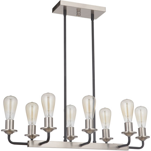 Neighborhood Randolph 8 Light 30 inch Flat Black/Brushed Polished Nickel Island Light Ceiling Light, Neighborhood Collection