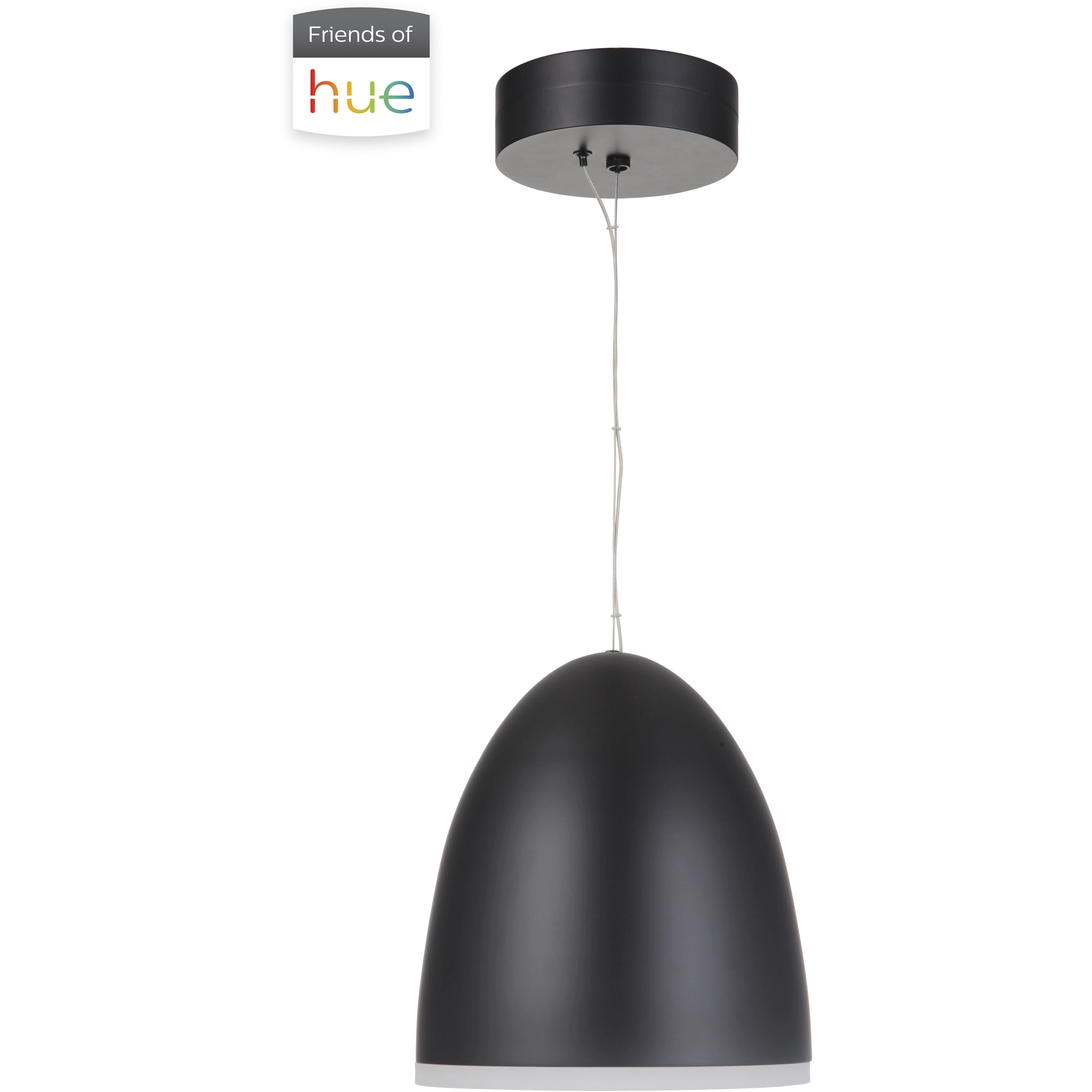 Studio LED 11.8 inch Flat Black Dome Pendant Ceiling Light