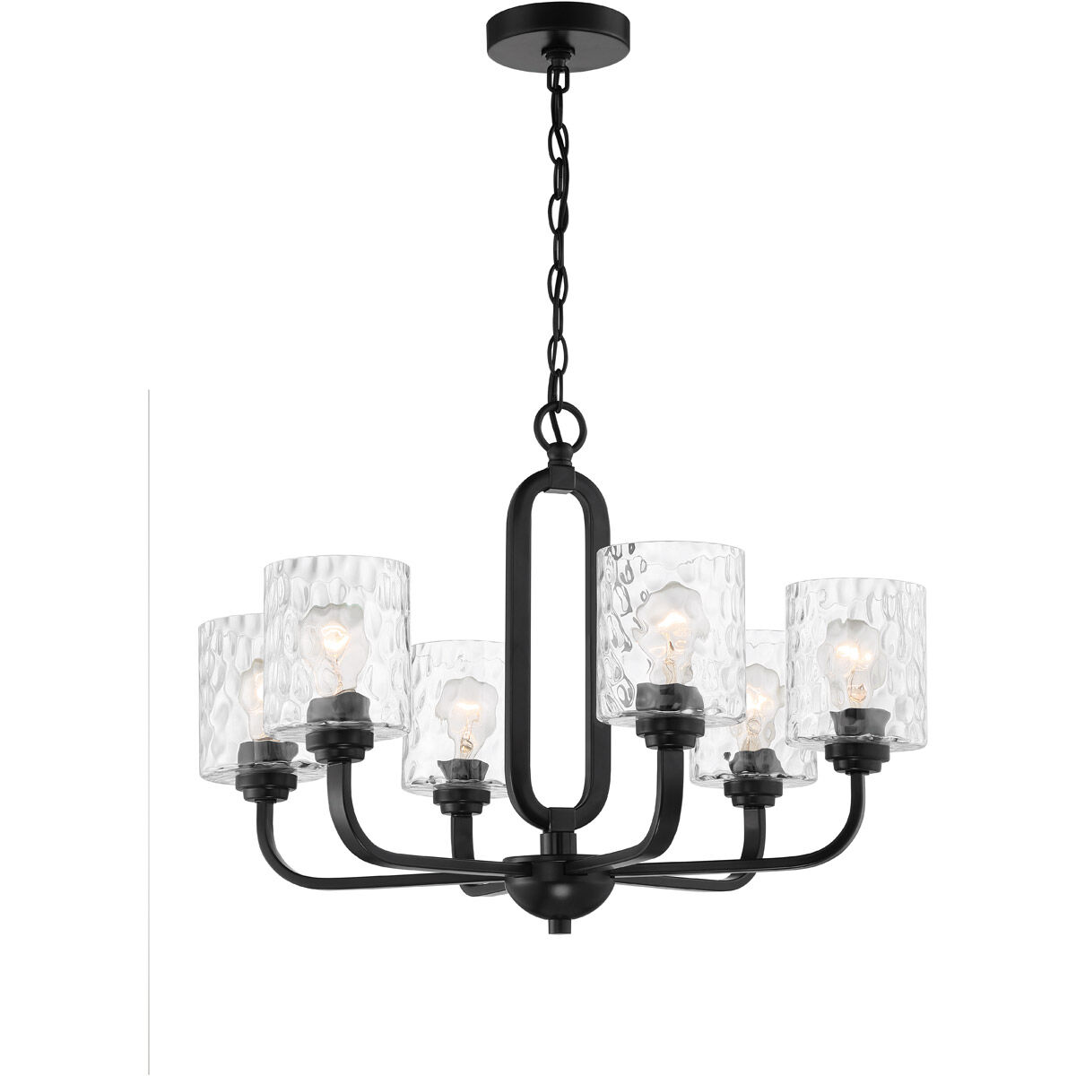 Collins 6 Light 26 inch Flat Black Chandelier Ceiling Light