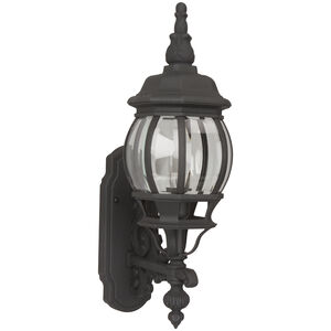 French Style 1 Light 22 inch Textured Black Outdoor Wall Sconce in Textured Matte Black, Small