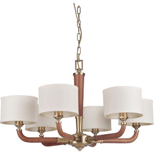 Gallery Huxley 6 Light 35 inch Vintage Brass Chandelier Ceiling Light, Gallery Collection