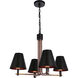 Blake 4 Light 24 inch Flat Black/Satin Brass Chandelier Ceiling Light