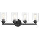 Neighborhood Bolden 4 Light 25 inch Flat Black Vanity Light Wall Light in Clear Seeded, Neighborhood Collection
