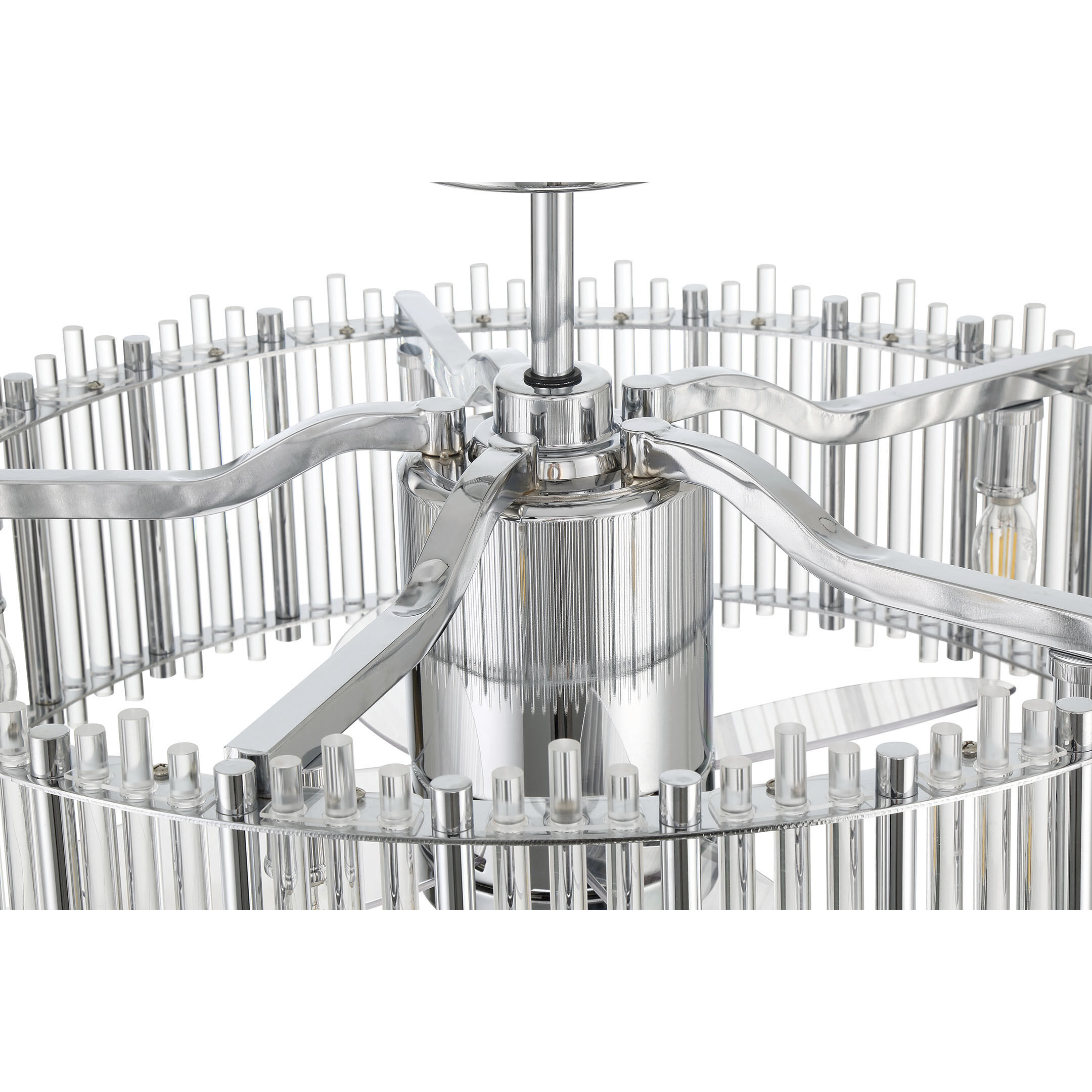 Reveal 24 inch Chrome with Clear Acrylic Blades Fandelier