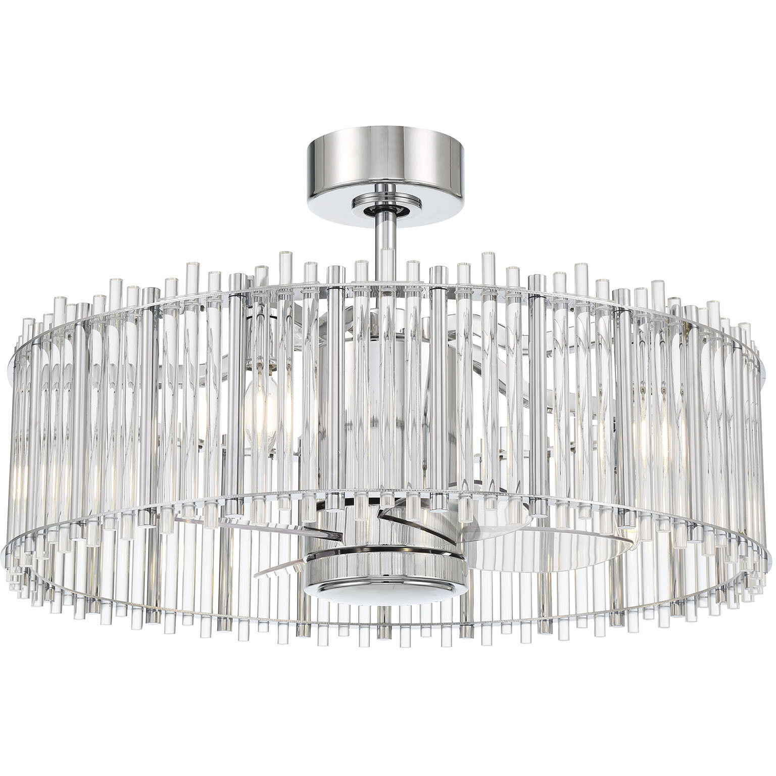 Reveal 24 inch Chrome with Clear Acrylic Blades Fandelier