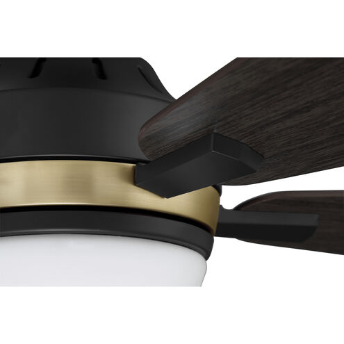 Fresco 52 inch Flat Black / Satin Brass with Black Walnut/Grey Walnut Blades Ceiling Fan