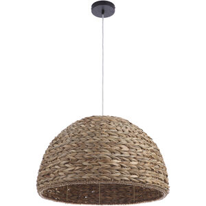 Natural 1 Light 22 inch Natural Pendant Ceiling Light, Dome
