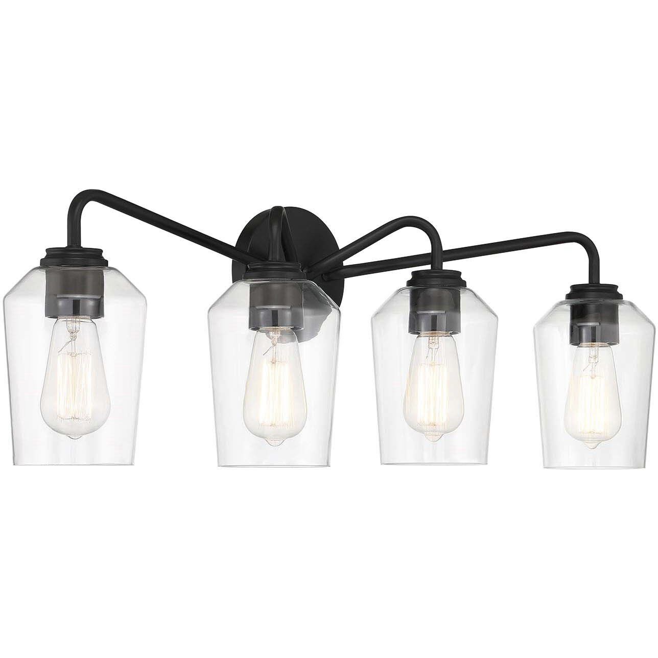 Shayna 4 Light 31 inch Flat Black Vanity Light Wall Light