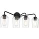 Shayna 4 Light 31 inch Flat Black Vanity Light Wall Light