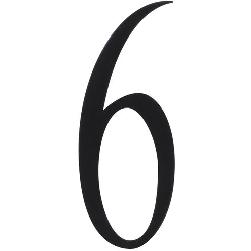 Surface Mount Flat Black Address Plaque Number in Number 6, 6
