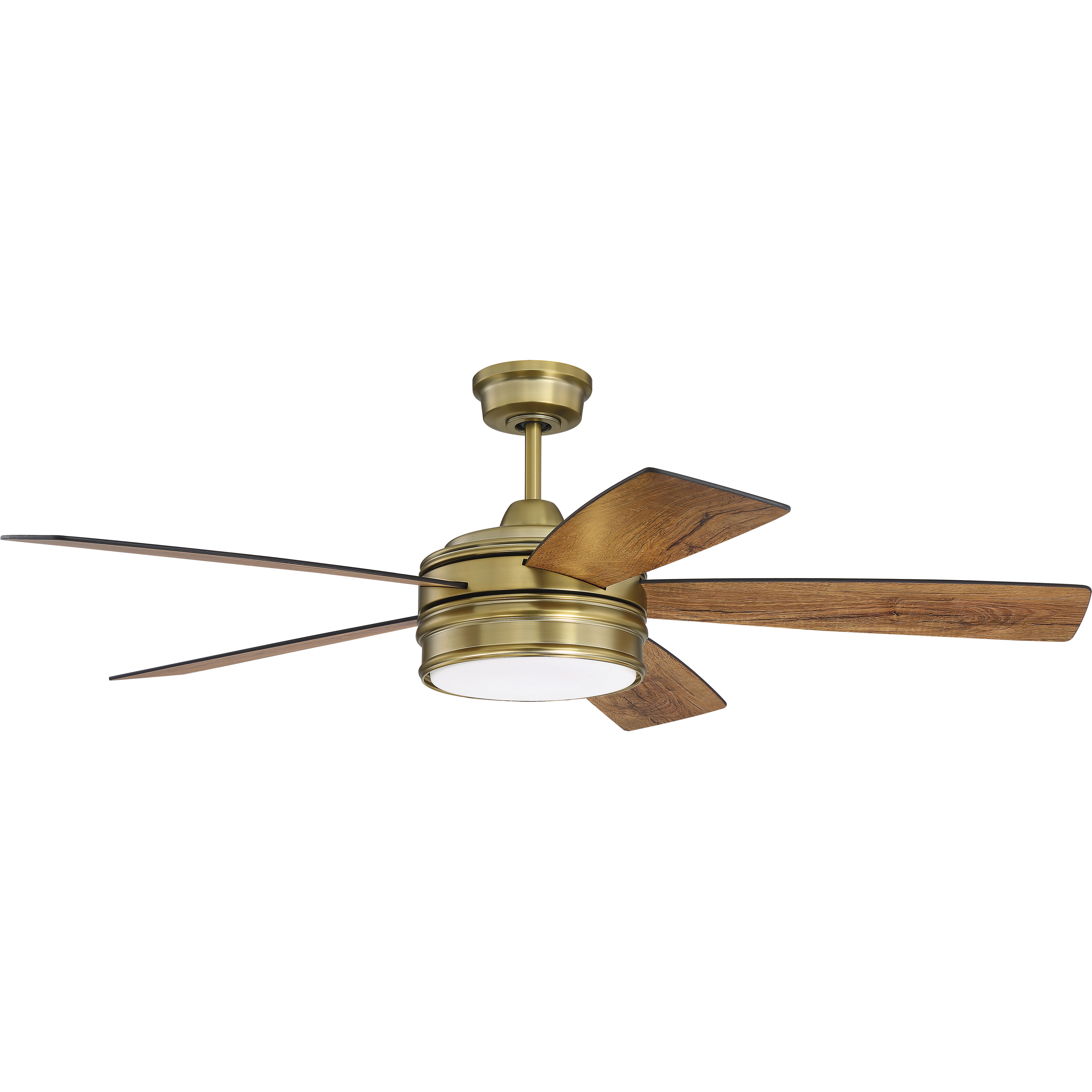 Braxton 52 inch Satin Brass with Flat Black/Mesquite Blades Ceiling Fan