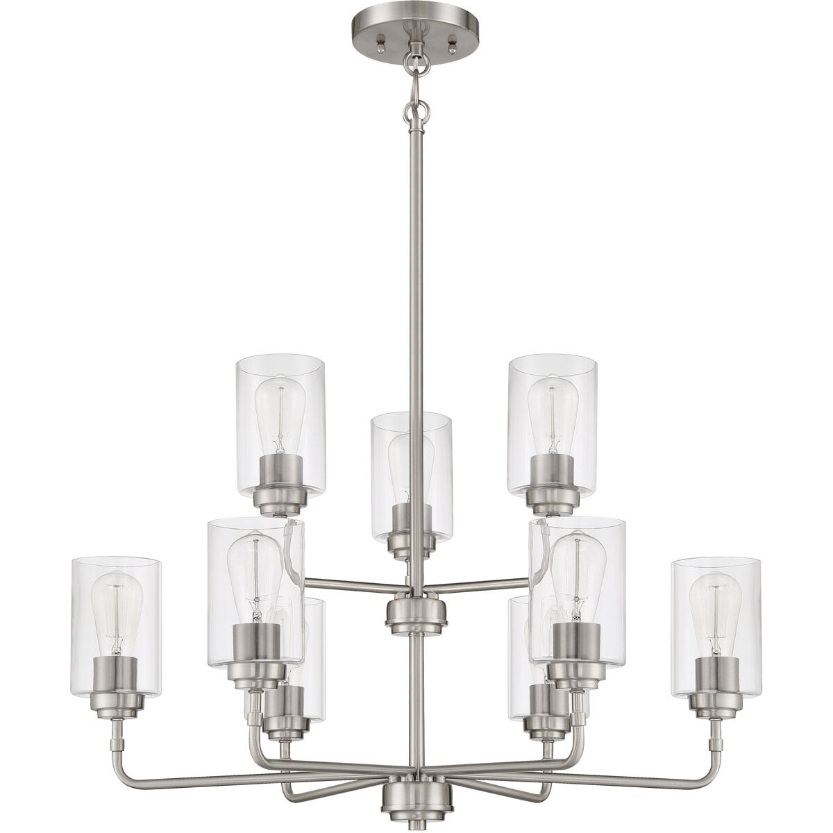 Stowe 9 Light 30 inch Brushed Polished Nickel Chandelier Ceiling Light