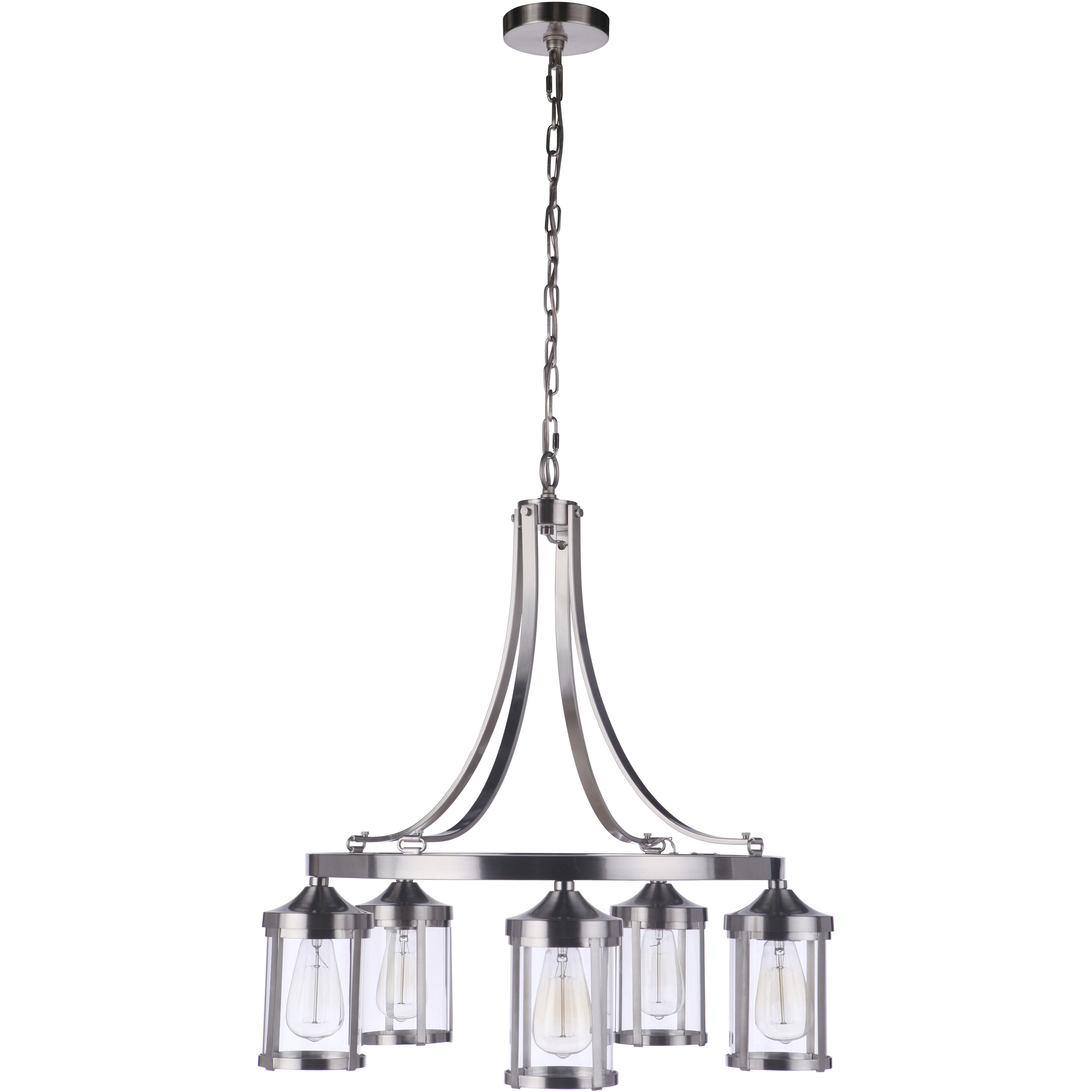 Elliot 5 Light 26.75 inch Brushed Polished Nickel Chandelier Ceiling Light